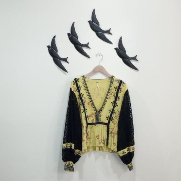 Free People Boogie All Night Embellished Blouse - L - Picture 5 of 15